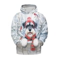 thumbnail image 1 of Playful Schnauzer Welcomes Winter Snowy Day with Cardinal Bird All Over Print 3D Hoodie Unisex Merch Hoodies Miniature Schnauzer Dog Lover - 2017, 1 of 6