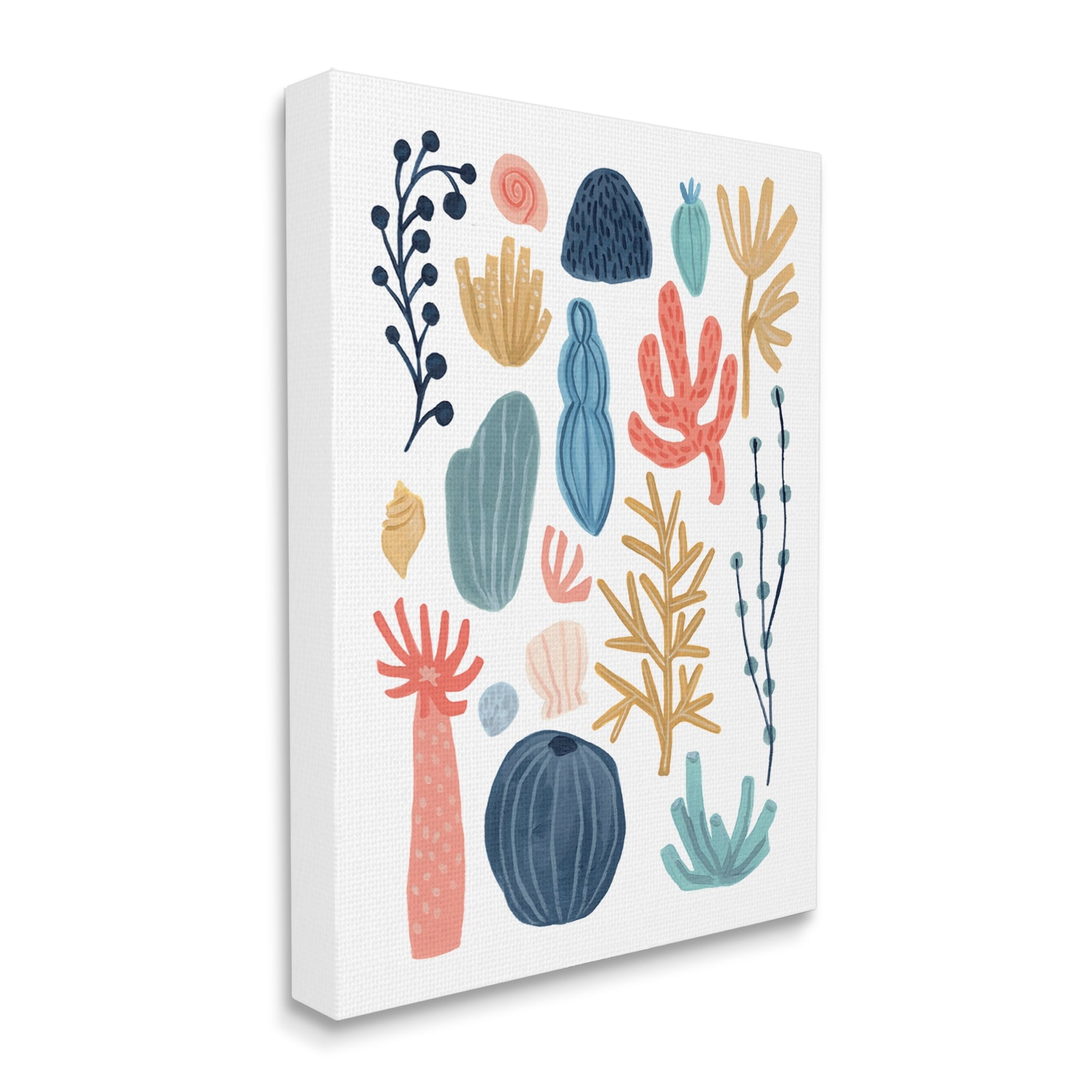 Stupell Industries Playful Sea Life Coral Red Yellow Blue Plants,24 x 30,Designed by June Erica Vess