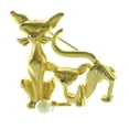 thumbnail image 1 of Playful Siamese Cats Brooch-Pin Gold-Tone & White Metal With Bead Accents LQP707, 1 of 2