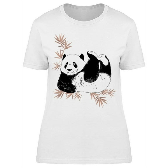 Playful Silly Pand On Bamboo T-Shirt Women -Image by Shutterstock, Female x-Large