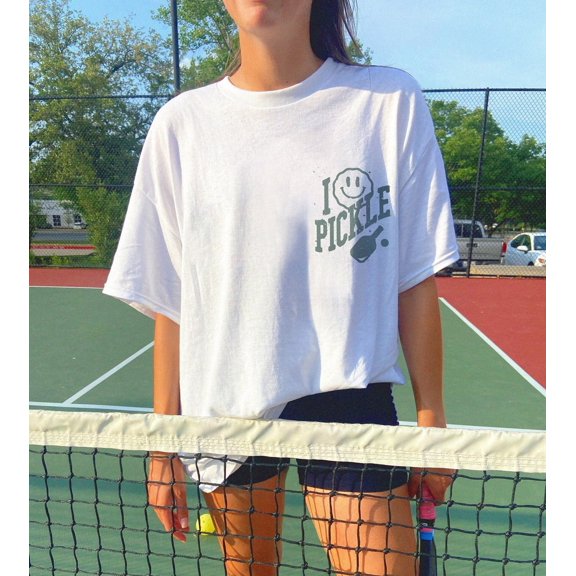 Playful Smiley Face I Heart Pickleball T-Shirt Comfort Colors for Fun and Comfort