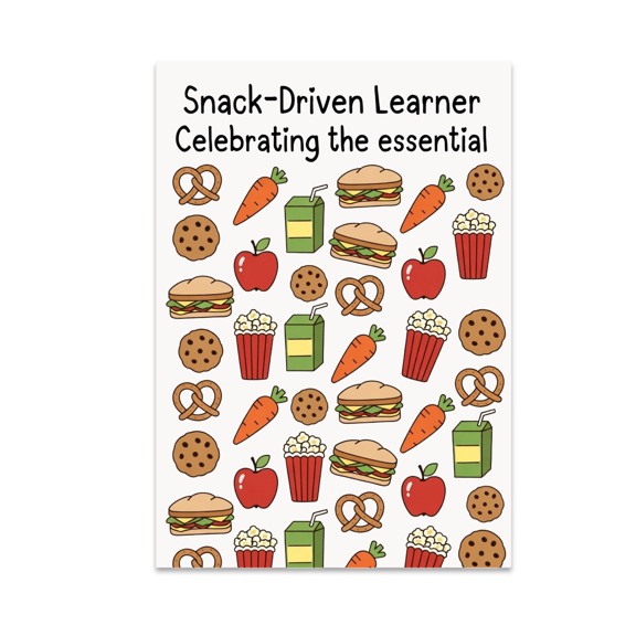 Playful Snack Pattern Art - Snack-Driven Learner - 13x19 Poster Print