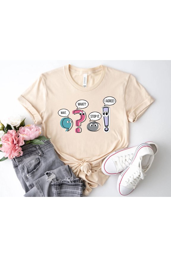 Playful Speech Bubble T-Shirt for Grammar Teachers - Perfect Gift for English Educators