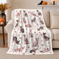 thumbnail image 1 of Playful Sphynx Cat Lovers Pink Paw Print Yarn, Playful Pet Portrait Pattern, Warm Flannel Blanket for Living Room and Reading Nook, Cat Lovers Friendship Gift, Pet Lover Home Decor, 1 of 9