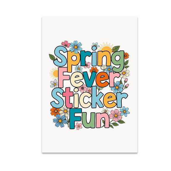 Playful Spring Wall Decor - Spring Fever Sticker Fun - 13x19 Poster Print