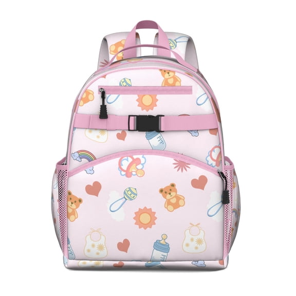 Playful Student Backpack Adjustable Shoulder Straps Chest Buckle Lightweight Durable School Backpack