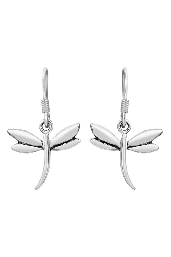 Playful Summer Dragonfly .925 Sterling Silver Dangle Earrings