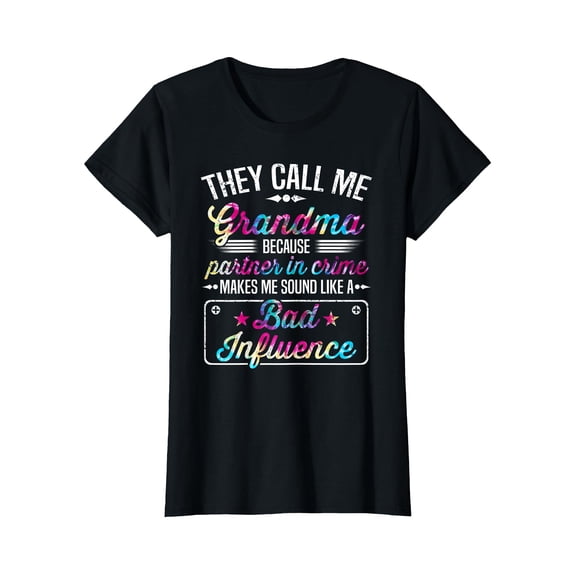 Playful Tie Dye Text T-Shirt for Grandmas - Embrace Your Fun Side!