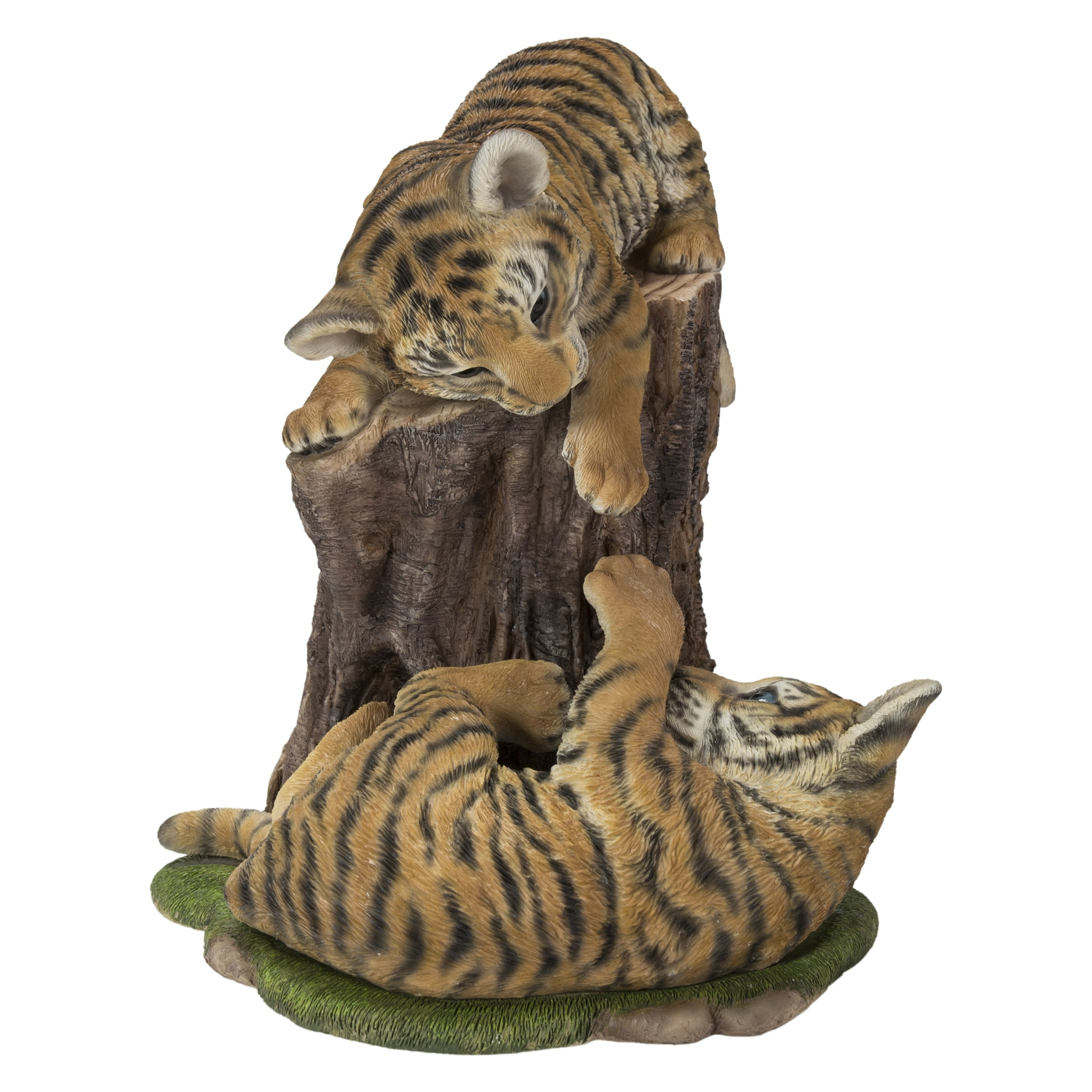 Playful Tiger Cubs Polyresin Garden Statue
