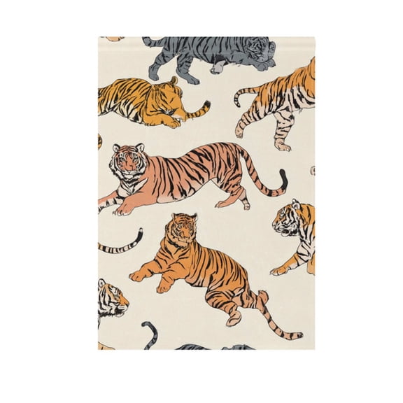 Playful Tiger Garden Flag Double Sided 12 x 18/28 x 40 Inch Yard Flag Home Outdoor Yard Patio Lawn Decor