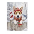 thumbnail image 1 of Playful Toy Fox Terrier Welcomes Winter Snowy Day with Cardinal Bird Vertical Matte Canvas Poster Dog Lover Wall Art Home Decor - 2017, 1 of 5