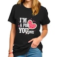 thumbnail image 1 of Playful Valentine’s Day Cotton Short Sleeve Shirt With Love Quote Graphic, 1 of 2