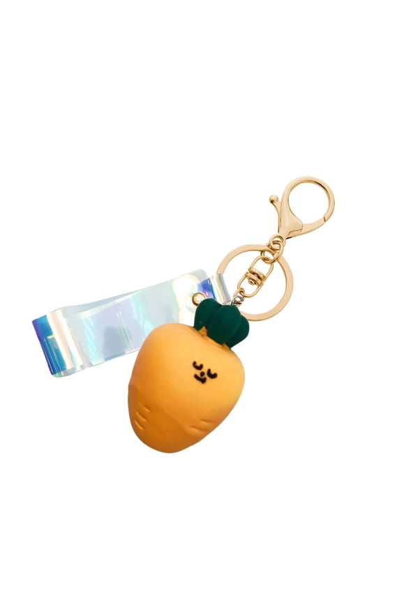 Playful Vegetable Design Keychain Carrot Mushroom Leek Garlic Ornament Wallet Decoration For Daily Use