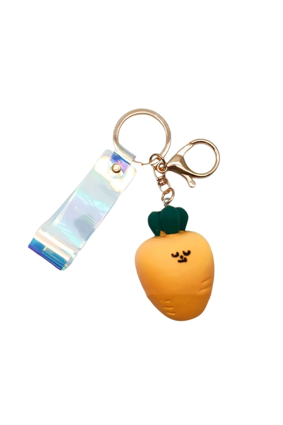 Playful Vegetable Design Keychain Carrot Mushroom Leek Garlic Ornament Wallet Decoration For Daily Use