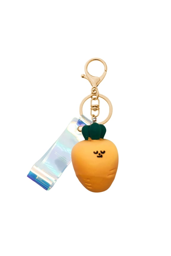 Playful Vegetable Keychain Set - Carrot, Leek, Mushroom Pendant Ornament for Keys, Wallets, Daily Accessories