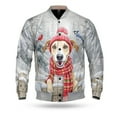 thumbnail image 1 of Playful Whippet Welcomes Winter Snowy Day with Cardinal Bird All Over Print 3D Baseball Jacket Dog Lover Bomber Jacket Softball - 12017, 1 of 6