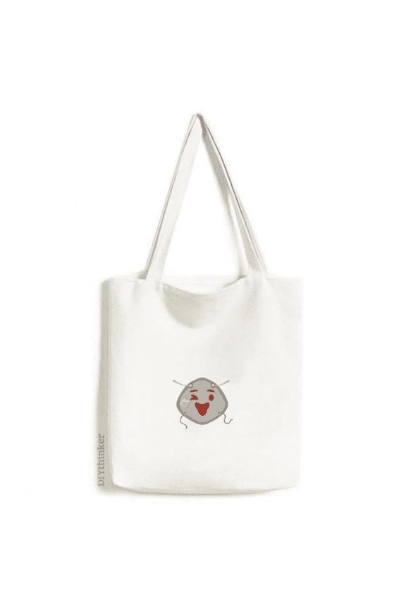 Playful Winking Head Expression Tote Canvas Bag Shopping Satchel Casual Handbag