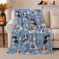 thumbnail image 1 of Playful Winter Puppies Snowflakes Painterly Style Christmas, Playful Pet Portrait Pattern, Warm Flannel Blanket for Cabin and Lodge, Dog Lovers Friendship Gift, Pet Lover Home Decor, 1 of 9
