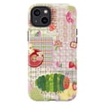 thumbnail image 1 of Playful Worm Collage Phone Case, Colorful Fruits and Flowers Illustrations iPhone Cover, Cute Nature-Inspired Protective Case for iPhone 17 16 15 14 13 12 11 Pro Plus Mini, 1 of 6