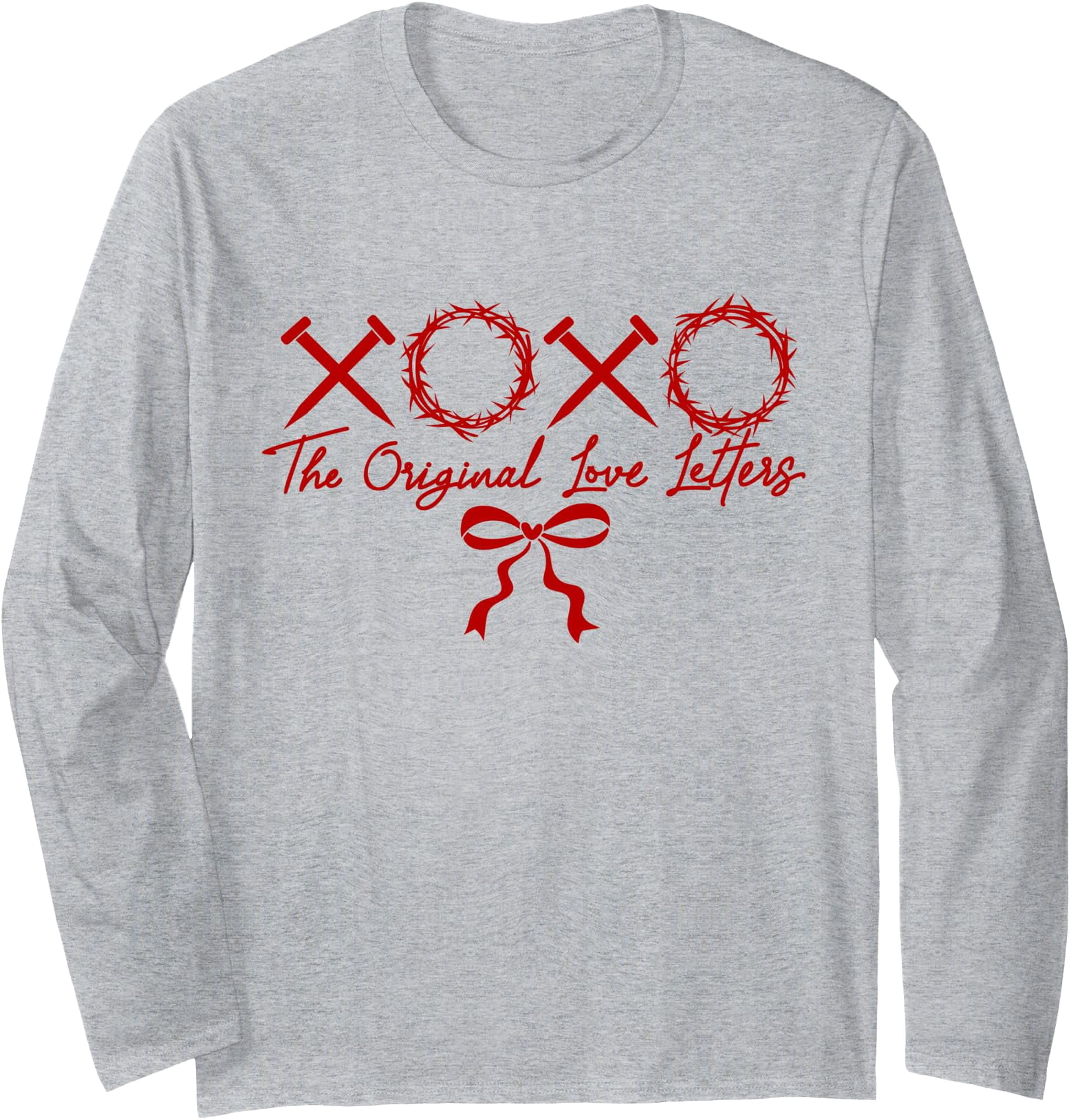 Playful XOXO Love Letters Design Long Sleeve T-Shirt for Valentine's ...