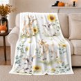 thumbnail image 1 of Playful families Goats Sunflowers Watercolor, Cozy Friendship Quote Scene, Warm Flannel Blanket for Living Room and Reading Nook, Art Lovers Thanksgiving Gift, Artistic Home Decor, 1 of 9