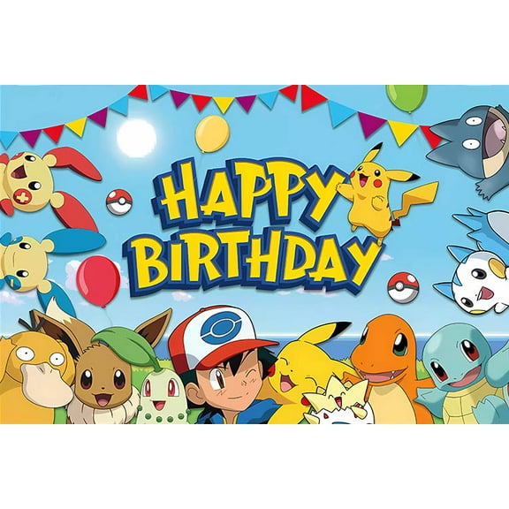 Playful lightning cartoon characters Cartoon Theme Party Backdrop Cloth Newborn Happy Birthday Baby Party Decoration Photo Photography Props 5x3FT