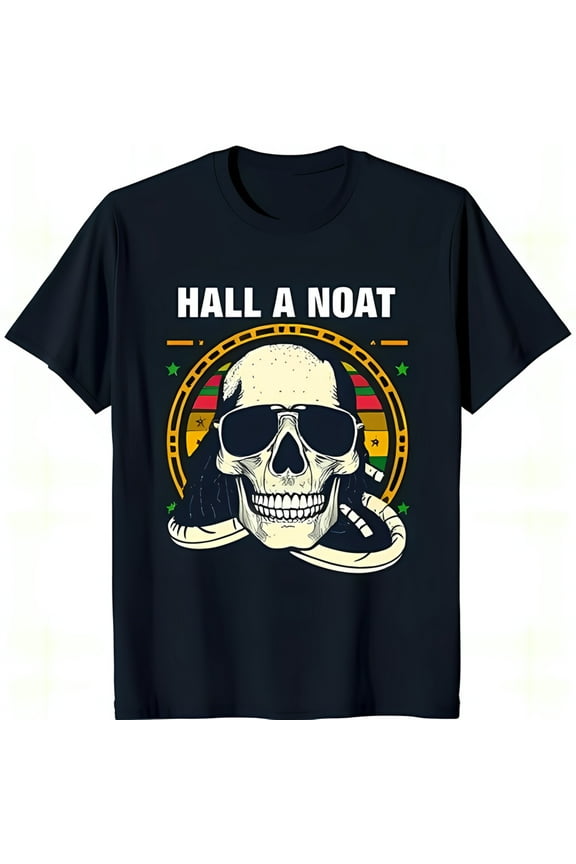 Playful with Dreadlocks & Sunglasses Graphic on Black T-Shirt