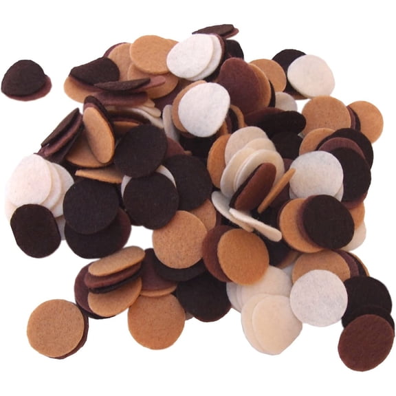 Playfully Ever After Brown, Cocoa, Camel & Cream Craft Felt Circles (1.5 Inch - 95pc)
