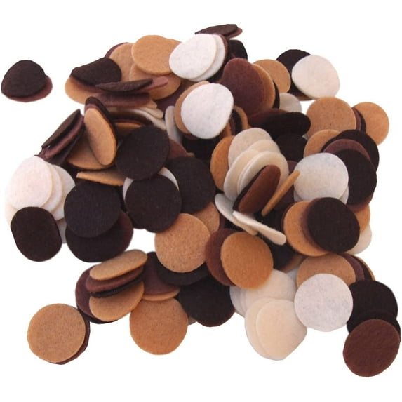 Playfully Ever After Brown, Cocoa, Camel & Cream Craft Felt Circles (4 Inch - 15pc)
