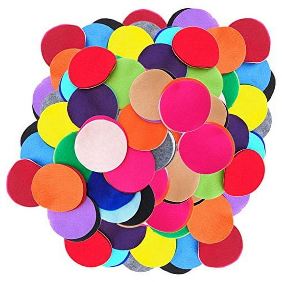Playfully Ever After Mixed Color Assortment of Craft Felt Circles (3/4 Inch - 150pc)