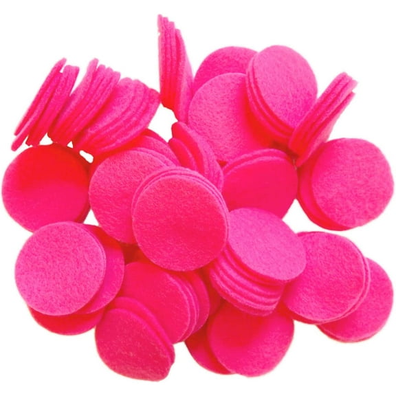 Playfully Ever After Neon Pink Craft Felt Circles (1 Inch - 100pc)