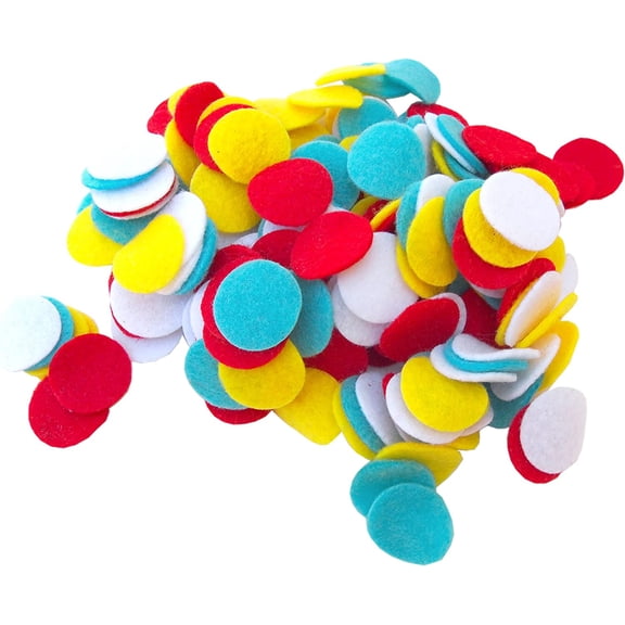 Playfully Ever After Turquoise Blue, Red, White & Yellow Craft Felt Circles (3 Inch - 30pc)