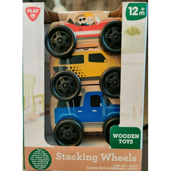 Playgo Wooden Toys Stacking Wheels