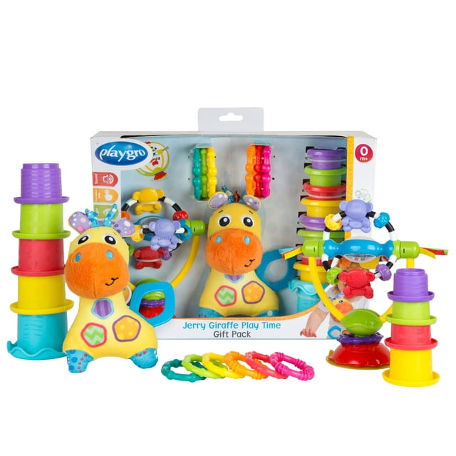 Playgro Jerry Giraffe Play Time Gift Pack Baby Toy Gift Pack, 17 Piece Set, 6 Months and Up