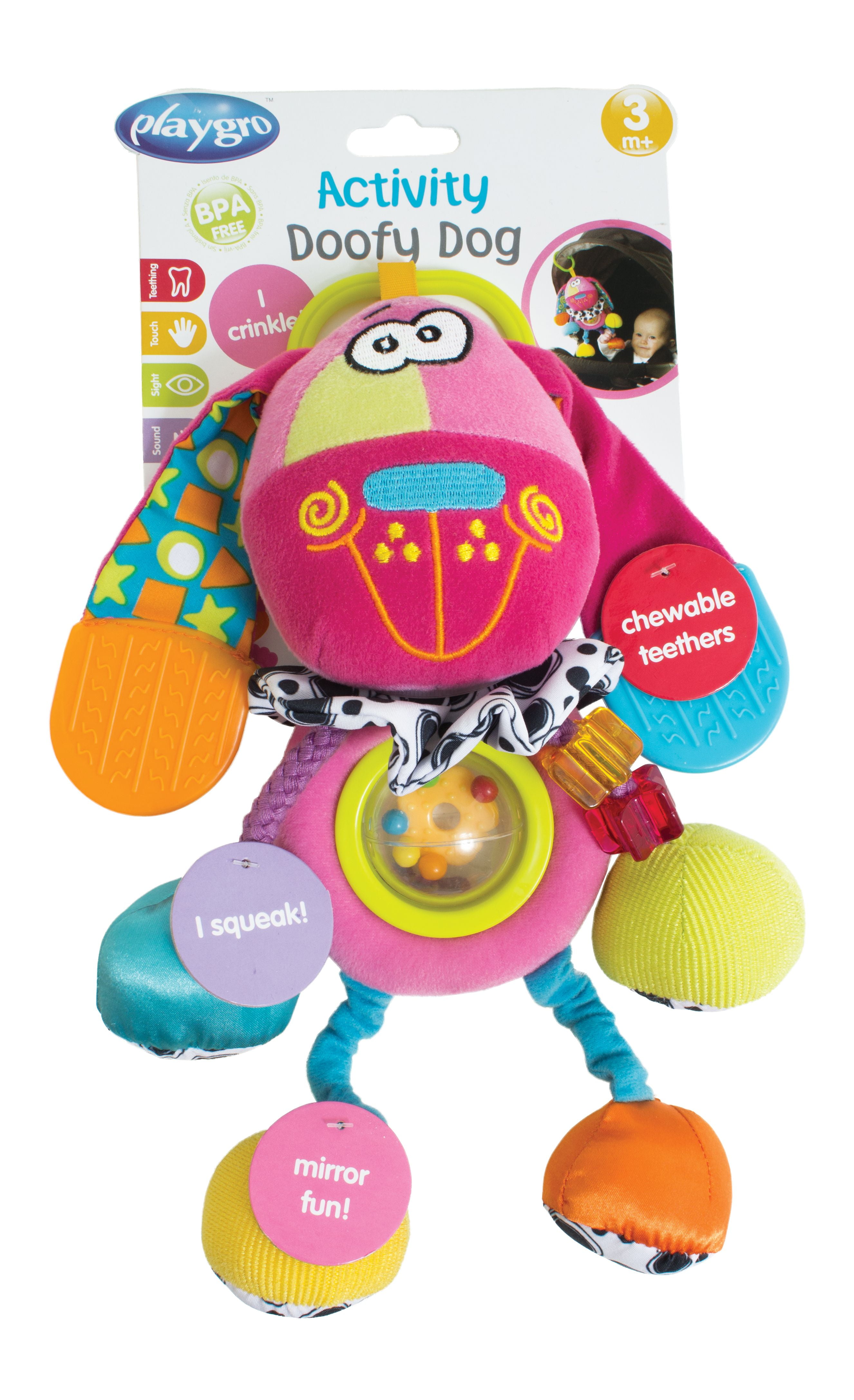 Playgro Zany Zoo Activity Doofy Dog Pink