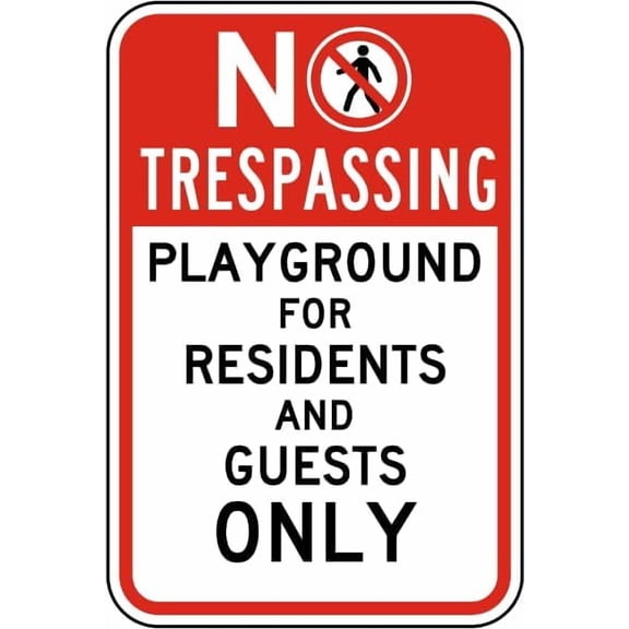Playground For Residents and Guests Only Sign Property/Recreation Signs Metal Tin \8 x 12 Inch for Home or Work
