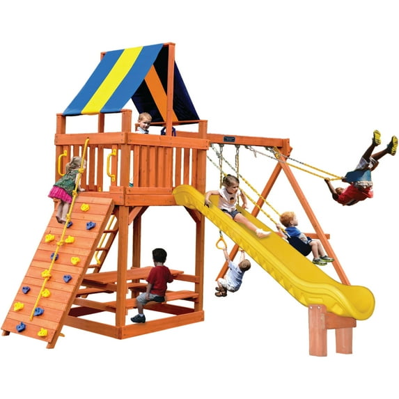 Playground One Original Swing Sets 5.5' Deck Fort - Combo 2