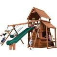 thumbnail image 1 of Playground One Premier Fort with Playhouse Green with Green Slide - 5.5', 1 of 1