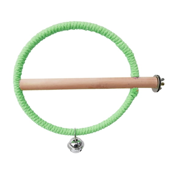 Playground Wood Perch Stand Parakeet Macaw Chicken Chewing Standing Climbing Training Hammock Toy - Green