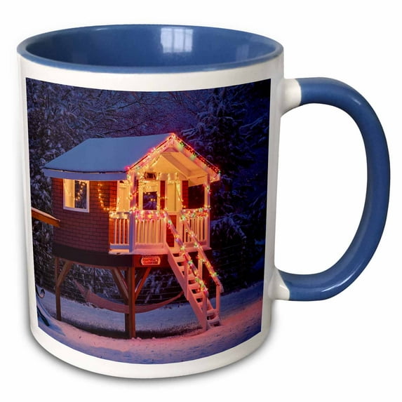 3drose, Playhouse in Winter Snow, Louisville, Kentucky - Us18 Aje0451 - Adam Jones, 15oz Two-tone Blue Mug