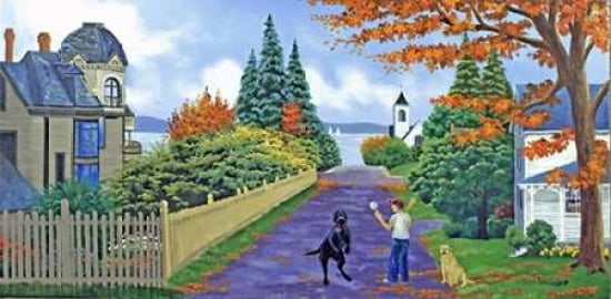 Playing Ball Canvas Art - Julie Peterson (24 x 48)