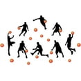 thumbnail image 1 of Playing Basketball Wall Sticker with Black Silhouettes PVC Wall Stickers Sports Wall Decal Large, 1 of 9