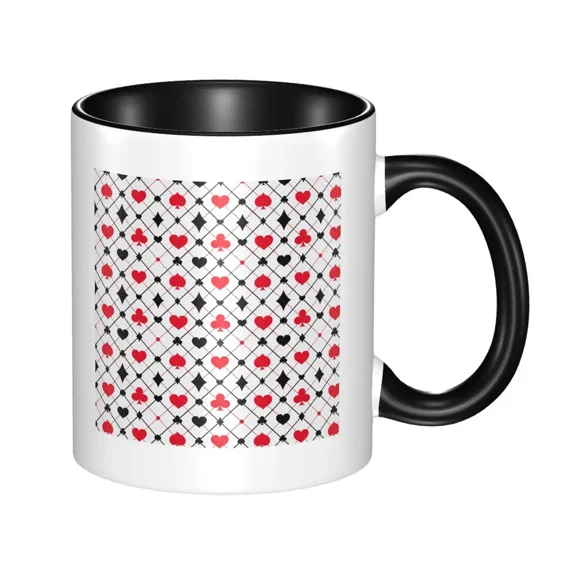 Playing C1AR1DS Poker Print Mug Funny Ceramic Coffee Cups Tea Mugs Milk Cup Drinkware Gif for F1RIENDS