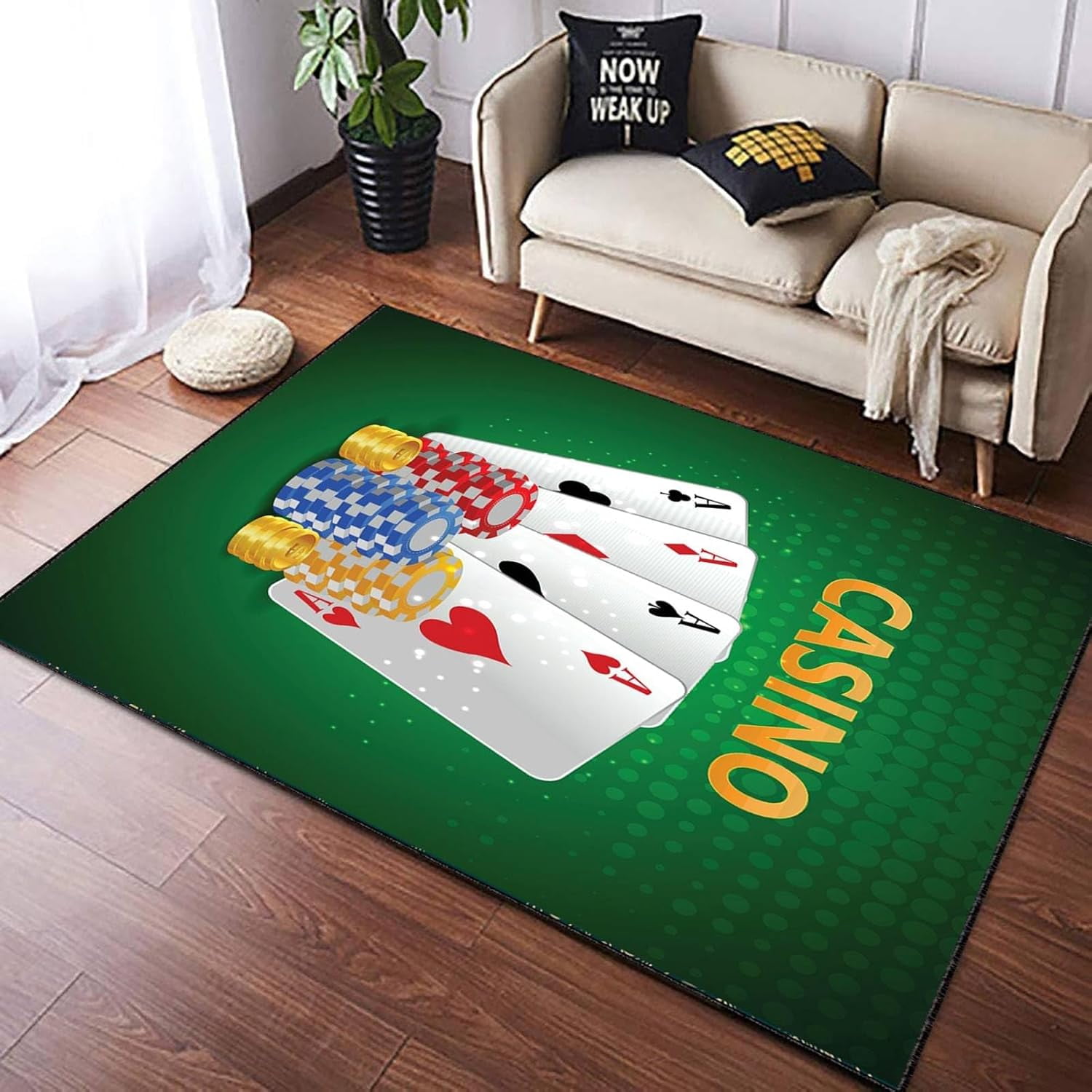 Playing Card Area Rugs, Playing Card Pattern Kids Rug, NonSlip Mat