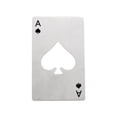 thumbnail image 1 of Playing Card Bottle Opener - Ace Of Spades Design, Silver Color, Compact Size (Approx 3.35X2.13X0.04 Inch) In Opp Bag - For Home Bar, Party, Kitchen, Gift Giving, 1 of 2