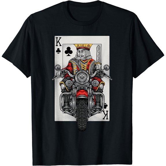 Playing Card King Riding A Road Motorcycle T-Shirt