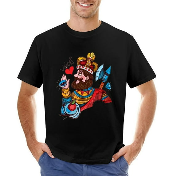 Playing Card Men’s Graphic T-shirt Vintage Short Sleeve Sport Tee Black XS