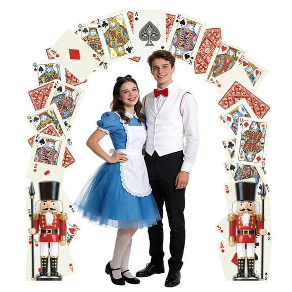 Playing Card Polyester Photo Backdrop for Party Decoration with 6M Cord Playing Theme 220x200cm diy