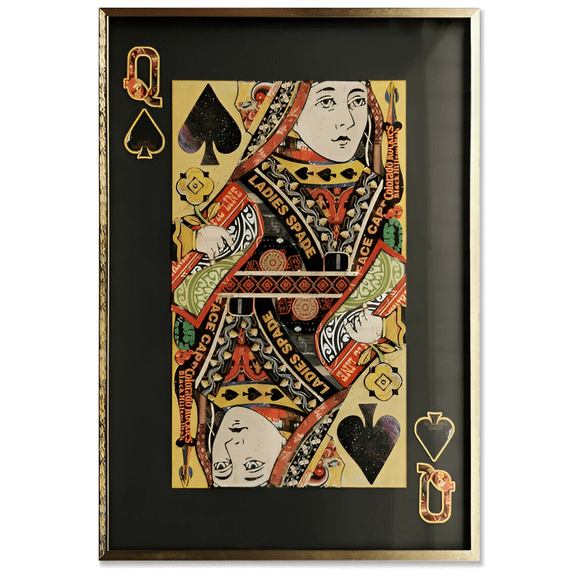 Playing Card Queen of Black Spade