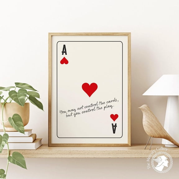 Playing Card Quote Poster Motivational Typography Art Print Modern Apc- Poster Wall Art For Decor Present , Poster Only